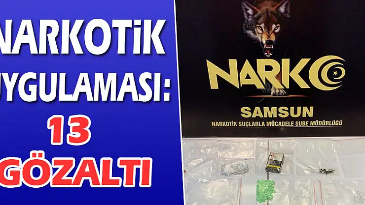 Samsun'da narkotik uygulaması: 13 gözaltı