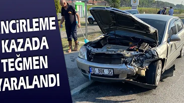 Samsun'da zincirleme kazada teğmen yaralandı