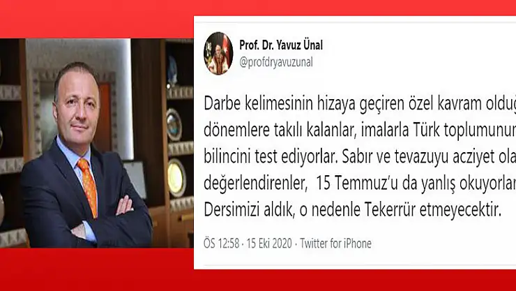 Rektör Ünal: 'İmalarla Türk toplumunun bilincini test ediyorlar'