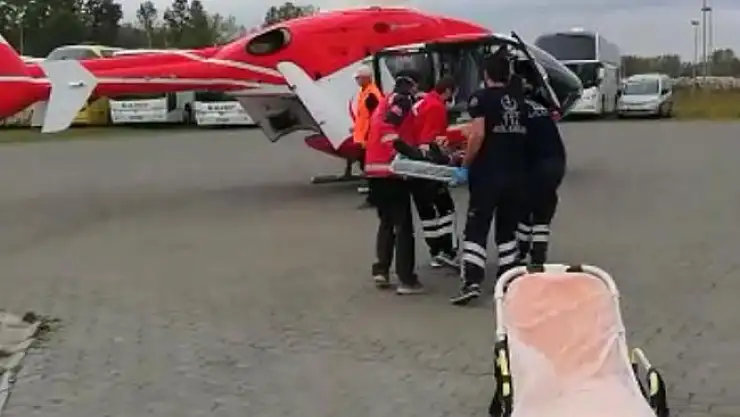 Ambulans helikopter 82 yaşındaki hasta için havalandı