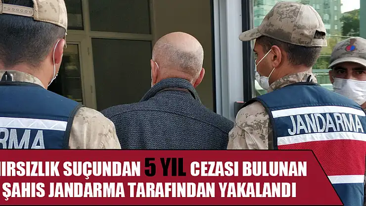 Hırsızlık suçundan 5 yıl cezası bulunan şahıs jandarma tarafından yakalandı