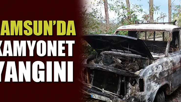 Samsun'da kamyonet yangını