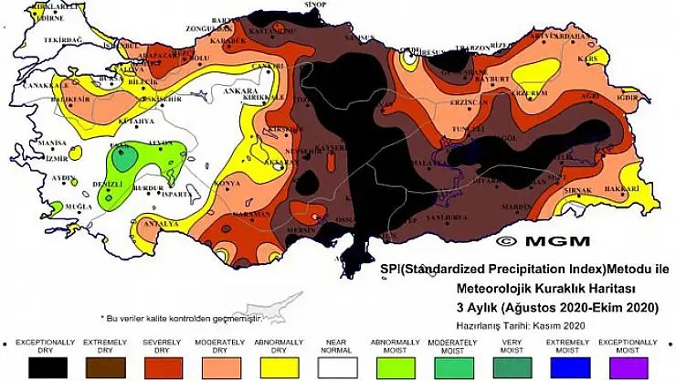 Meteorolojinin korkutan kuraklık haritası: Orta Karadeniz olağanüstü ve çok şiddetli kuraklık riskinde