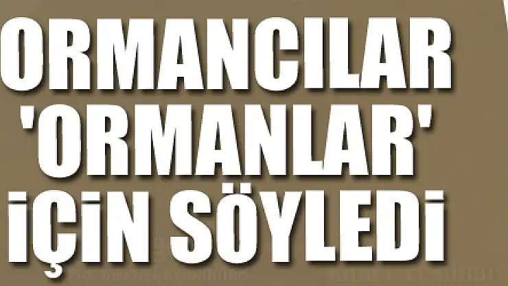 Ormancılar 'ormanlar' için söyledi