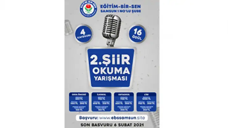 Eğitim-Bir-Sen Samsun 1 Nolu Şube'den şiir yarışması