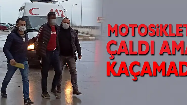 Bekçinin motosikletini çalan şüpheli polisten kaçamadı