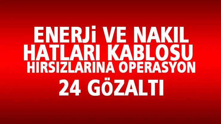 Jandarmadan enerji ve nakil hatları kablosu hırsızlarına operasyon: 24 gözaltı