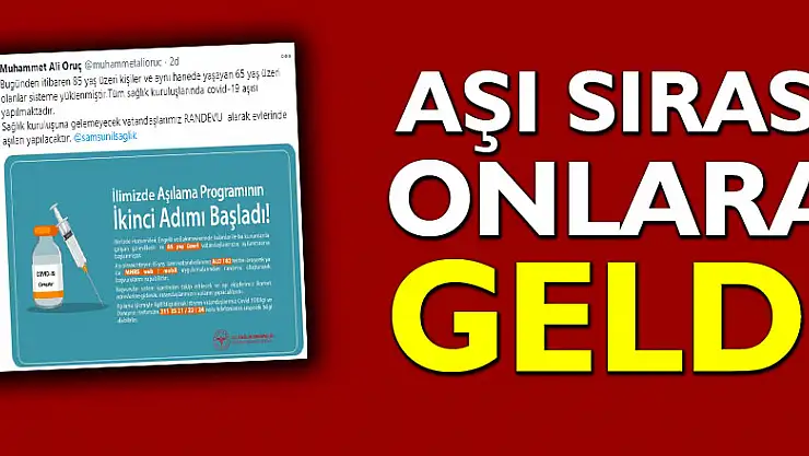 AŞI SIRASI ONLARA GELDİ