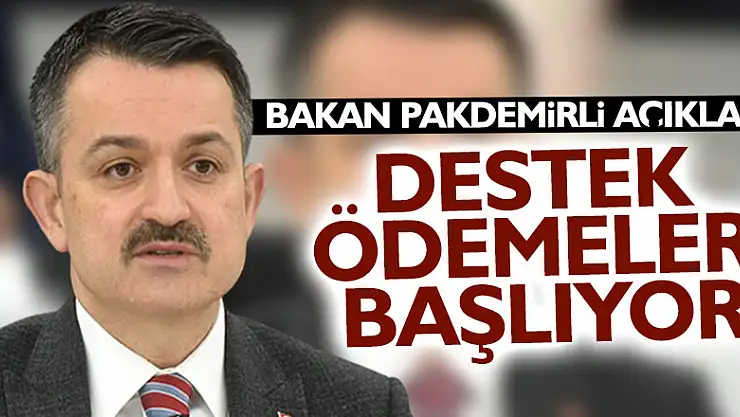 Bakan Pakdemirli: '140 milyon liralık destek bugün hesaplara aktarılacak'