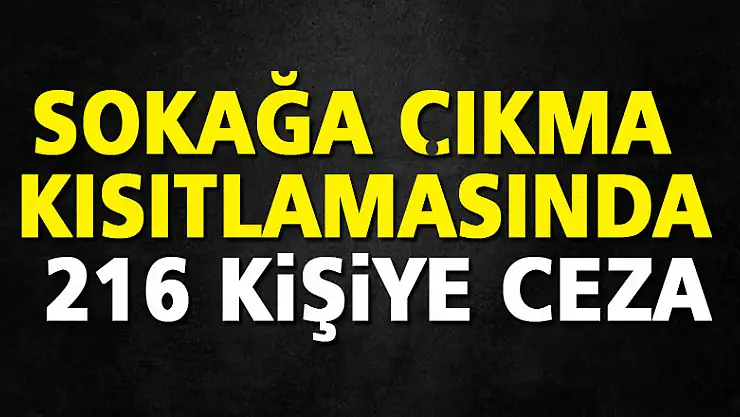 Sokağa çıkma kısıtlamasını ihlal eden 216 kişiye ceza