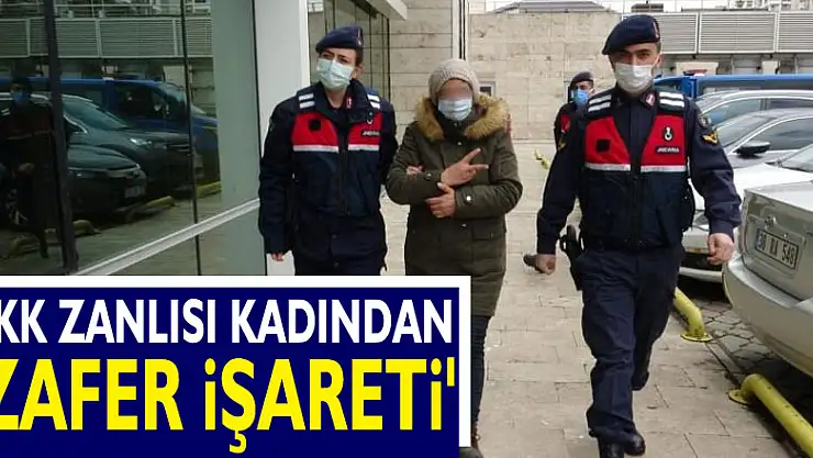 Adliyeye çıkarılan PKK zanlısı kadından 'zafer işareti'