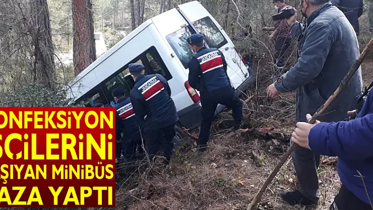 Konfeksiyon işçilerini taşıyan minibüs kaza yaptı: 10 yaralı