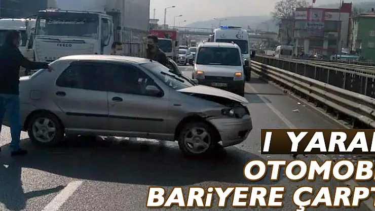 Samsun'da otomobil bariyere çarptı: 1 yaralı