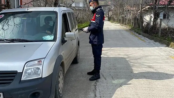  Samsun'da jandarmadan korona denetimi  