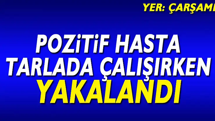 Pozitif hasta tarlada çalışırken yakalandı!