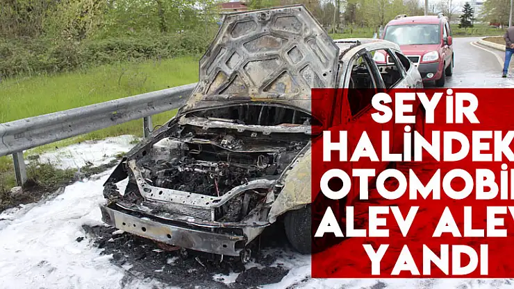 Seyir halindeki otomobil alev alev yandı