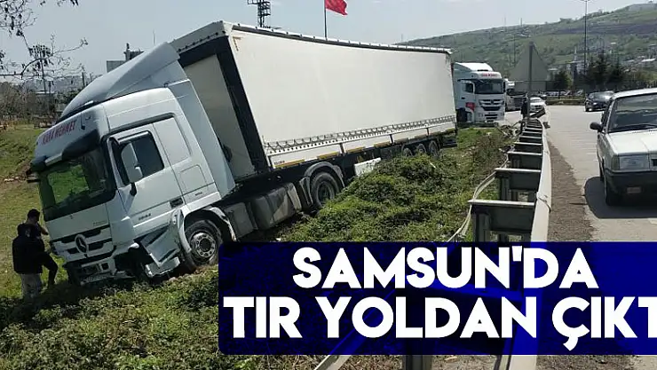 Samsun'da tır yoldan çıktı, faciadan dönüldü