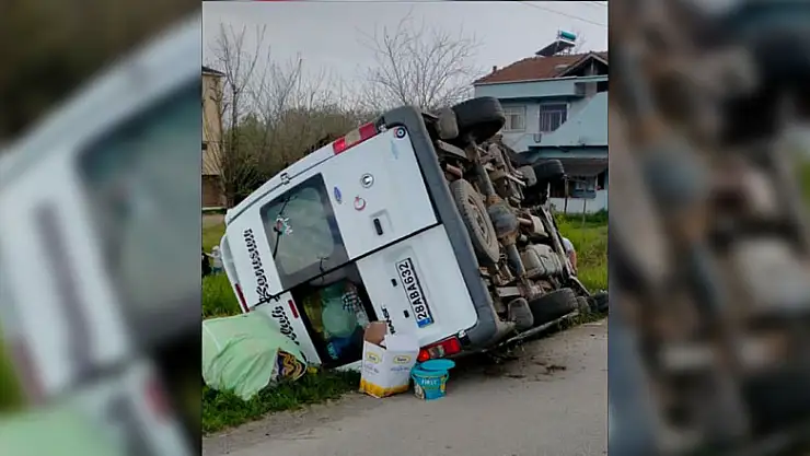 Samsun'da minibüs devrildi: 3 yaralı