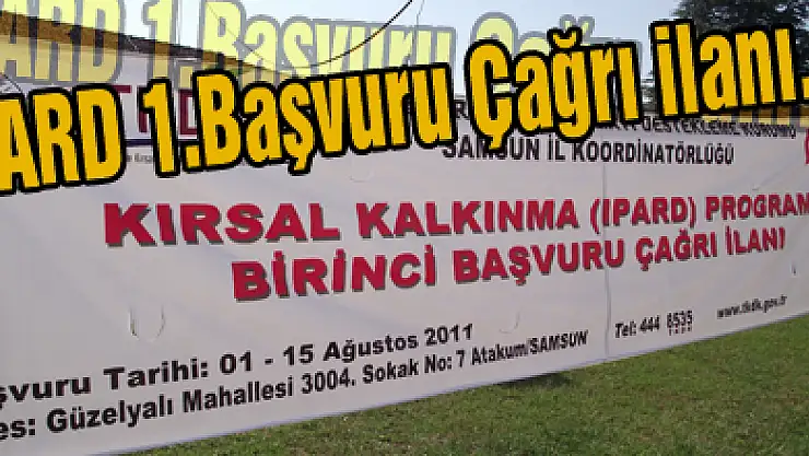 IPARD 1.Başvuru Çağrı ilanı…