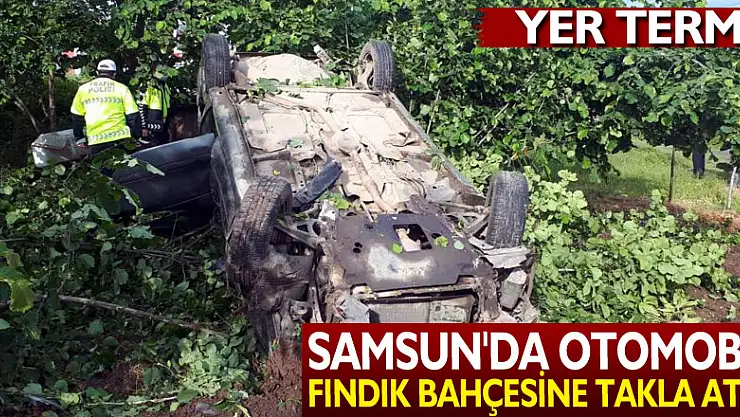 Samsun'da otomobil fındık bahçesine takla attı: 1 yaralı