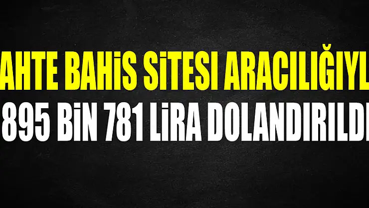 Sahte bahis sitesi aracılığıyla 895 bin 781 lira dolandırıldı
