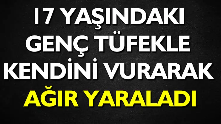 17 yaşındaki genç tüfekle kendini vurarak ağır yaraladı
