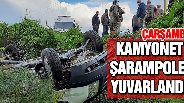 Kamyonet şarampole yuvarlandı: 1 yaralı   