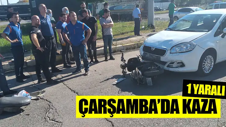 Otomobille elektrikli motosikletli çarpıştı: 1 yaralı