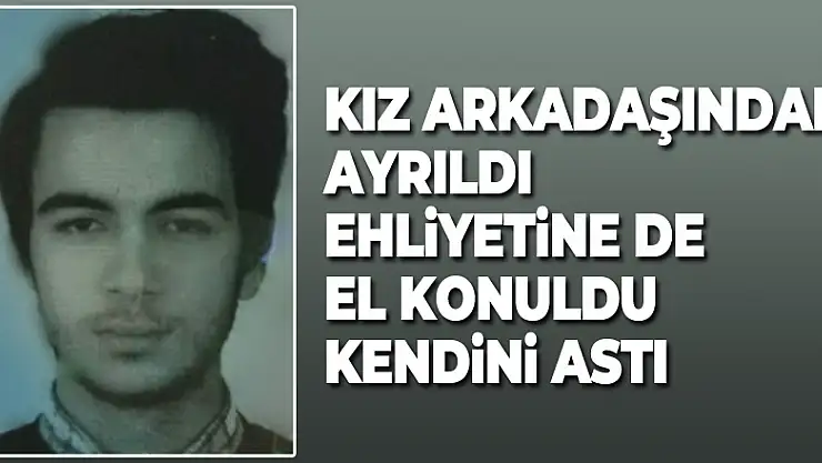 Kız arkadaşından ayrılıp ehliyetine de el konulunca kendini astı