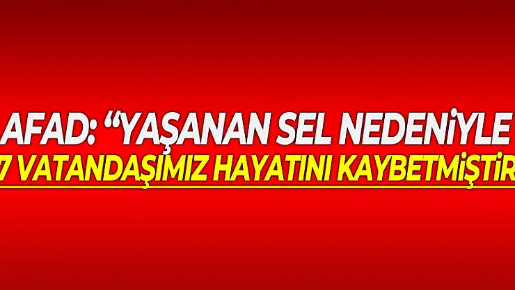 AFAD: 'Yaşanan sel nedeniyle 57 vatandaşımız hayatını kaybetmiştir'