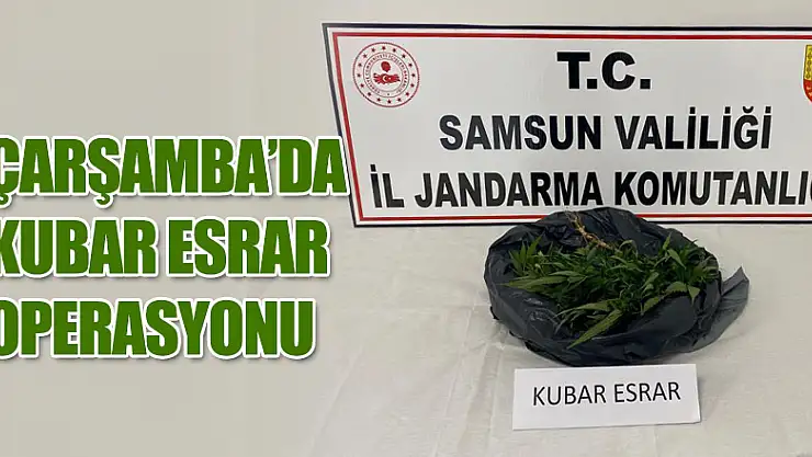 Çarşamba'da kubar esrar operasyonu 