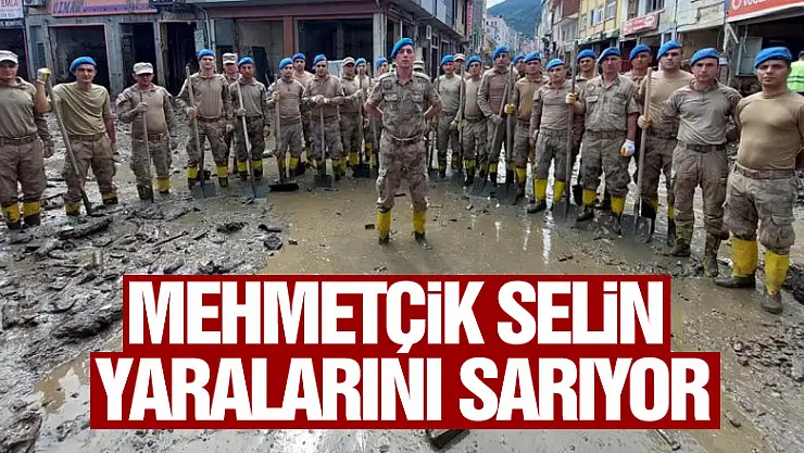 Mehmetçik selin yaralarını sarıyor