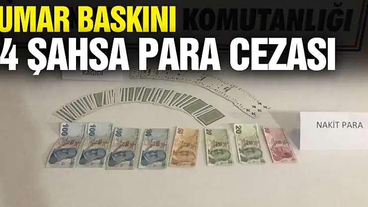 Kumar baskını: 14 şahsa para cezası