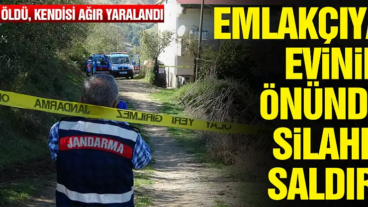 Emlakçıya evinin önünde silahlı saldırı: Eşi öldü, kendisi ağır yaralandı