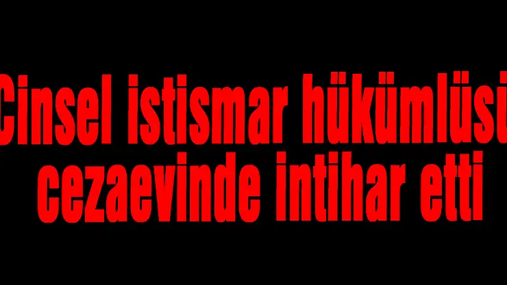 Cinsel istismar hükümlüsü cezaevinde intihar etti