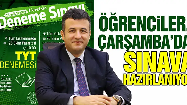 ÖĞRENCİLER, ÇARŞAMBA'DA SINAVA HAZIRLANIYOR