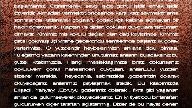 Öğretmenlerin anıları kitaplaştı