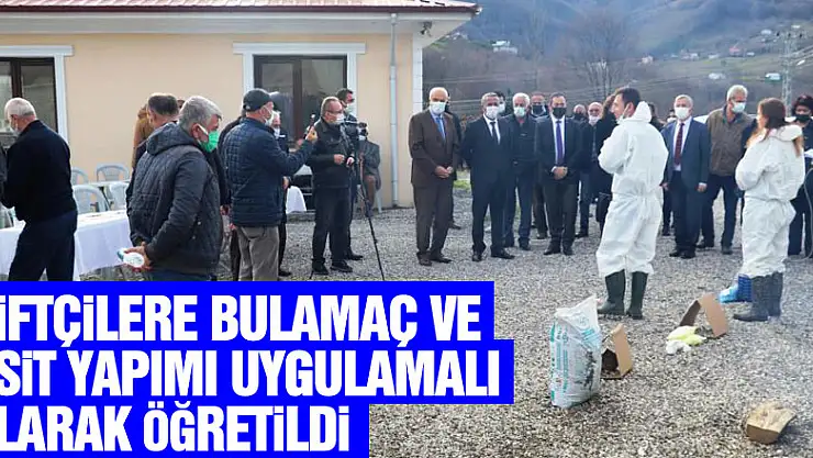 Çiftçilere bulamaç ve asit yapımı uygulamalı olarak öğretildi