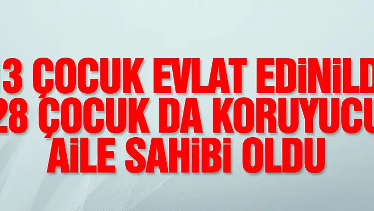 2021 yılında 13 çocuk evlat edinildi, 28 çocuk da koruyucu aile sahibi oldu