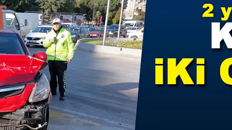  Samsun'da kavşakta iki otomobil çarpıştı: 2 yaralı 