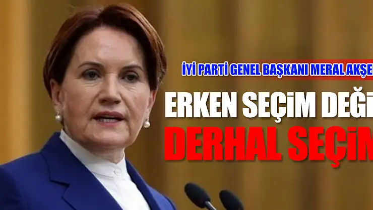 Erken Seçim Değil, Derhal Seçim Getirilmeli