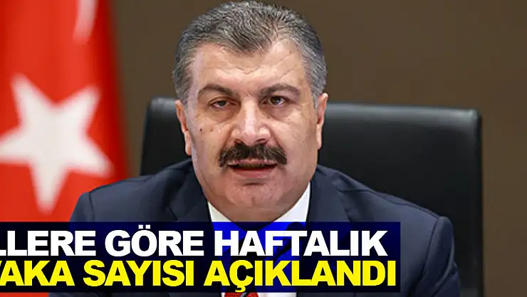 İllere göre haftalık vaka sayısı açıklandı