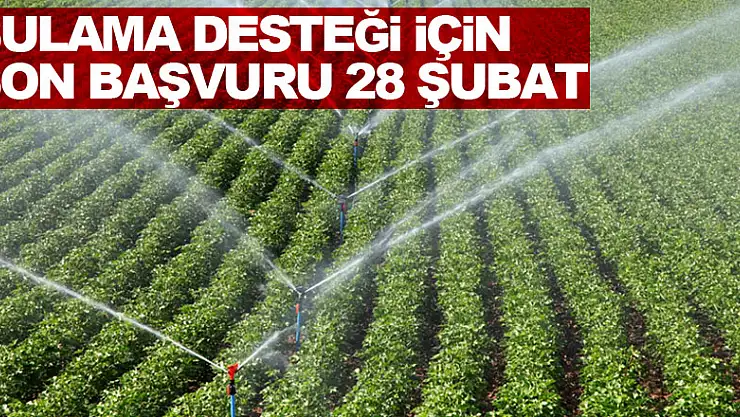 Bireysel sulama sistemi desteği için son başvuru tarihi 28 Şubat