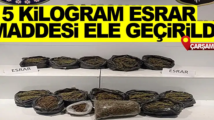 Samsun'da 15 kilogram esrar maddesi ele geçirildi