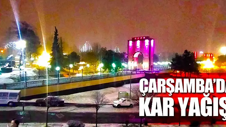 Çarşamba'da kar yağışı