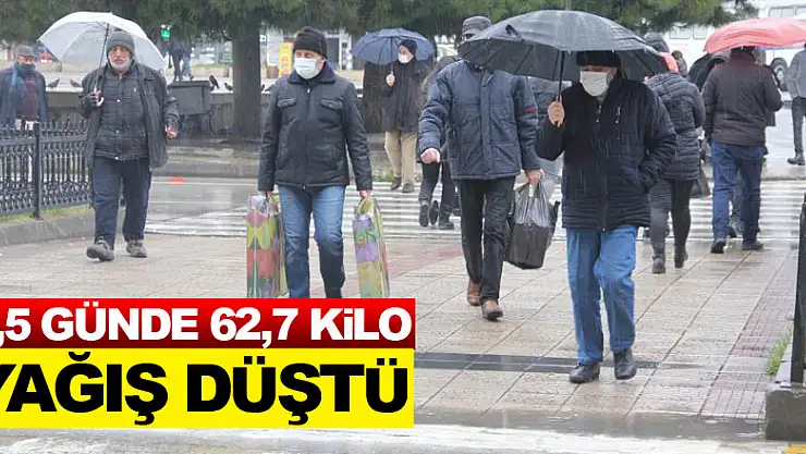 Samsun'a 1,5 günde 62,7 kilo yağış düştü