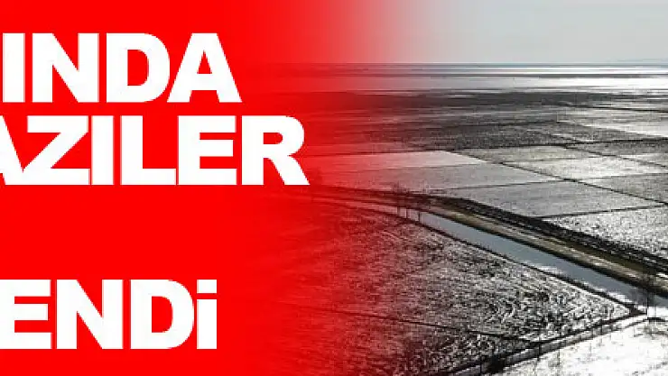 Sular altında kalan tarım arazileri havadan görüntülendi