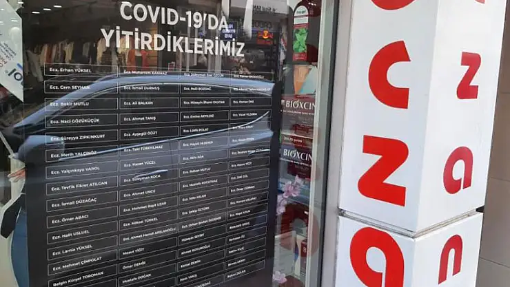 Koronadan ölen eczacılar, eczanelerde anılıyor