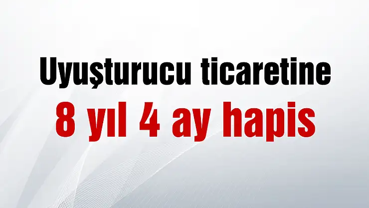 Uyuşturucu ticaretine 8 yıl 4 ay hapis