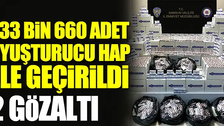 Samsun'da 233 bin 660 adet uyuşturucu hap ele geçirildi: 2 gözaltı